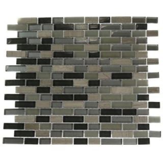 Splashback Tile Naiad Blend Bricks Pattern 12 in. x 12 in. x 8 mm Marble and Glass Mosaic Floor and Wall Tile NAIAD BLEND BRICKS .5 X 2  BRICK