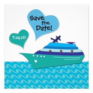 Cruiseship Save the Wedding Date Card Personalized Invitation