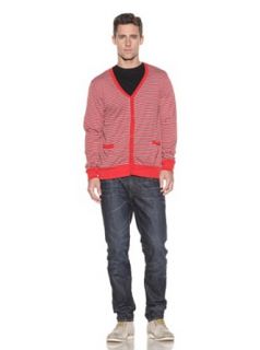 191 Unlimited "Redefined" Red Stripe Cardigan (X Large) at  Mens Clothing store Cardigan Sweaters