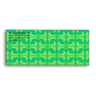 Bright Lime Green Tropical Pattern Envelopes