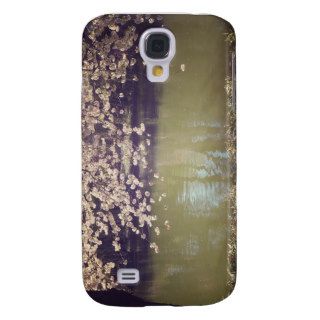 Cherry Blossoms Above A Garden Pond Galaxy S4 Covers