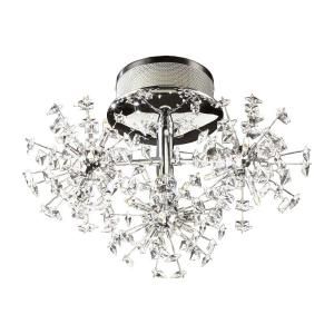 PLC Lighting 18 Light Ceiling Polished Chrome Semi Flush Mount with Clear Glass CLI HD72163PC