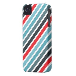 Blue and Red Diagonal Stripes Background iPhone 4 Case Mate Cases