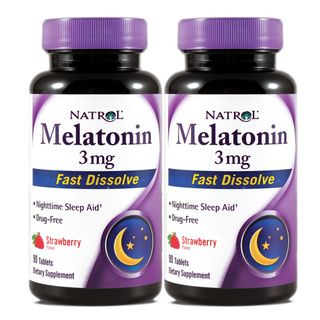Melatonin 3mg Fast Dissolve Tablets (180 Count) (Pack of 2) Natrol Supplements