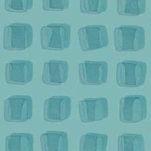 The Wallpaper Company 8 in. x 10 in. Aqua Modern Geometric Print with a Look of The 70S Wallpaper Sample WC1282623S