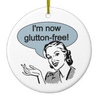 Humorous Dieting Glutton Free Christmas Ornament