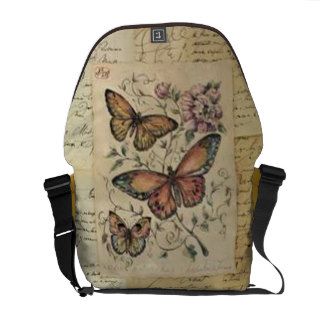 Butterfly Print Messenger Bag