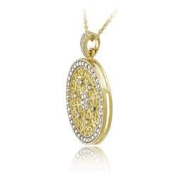 DB Designs 18k Gold over Silver Diamond Accent Filigree Medallion Necklace DB Designs Diamond Necklaces