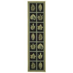 Hand hooked Chelsea Panels Black Wool Rug (2'6 x 12') Safavieh Runner Rugs