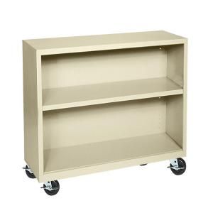 Sandusky Mobile 2 Shelf Steel Bookcase in Putty BM10361830 07