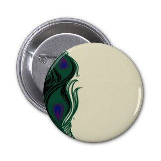 Peacock Feathers Border Button