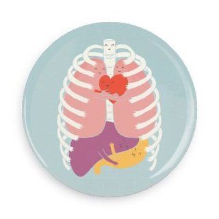 Happy Hugging Organs Cartoon (3.0 Inch Large Magnet) Jewelry