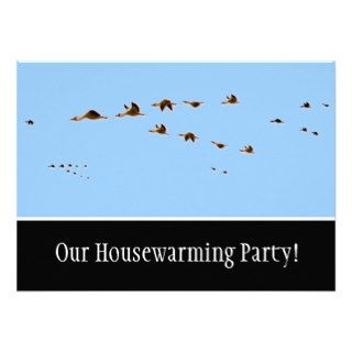 Flock of Geese Migrating Housewarming Party Invite