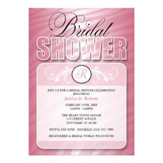 Pink Fusion Zebra Print Bridal Shower Invitations