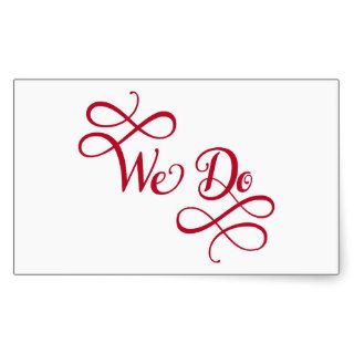 We do, text design, word art wedding invitation sticker