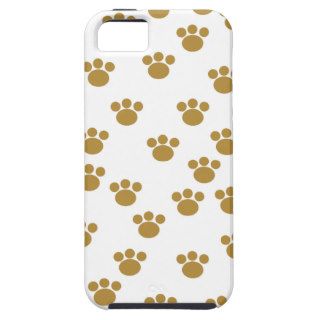 Animal Paw Prints. Brown and White Pattern. iPhone 5 Cover