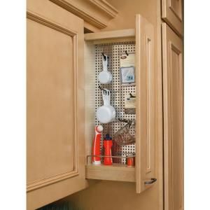 Rev A Shelf 5 in. Wood Base Cabinet Organizer with Stainless Steel Panel 444 WC 5SS