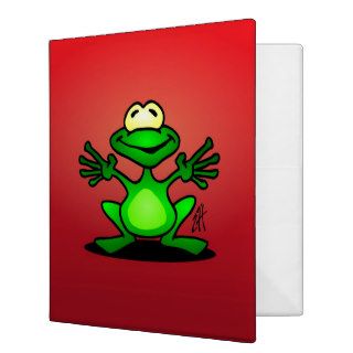 Friendly green frog vinyl binders