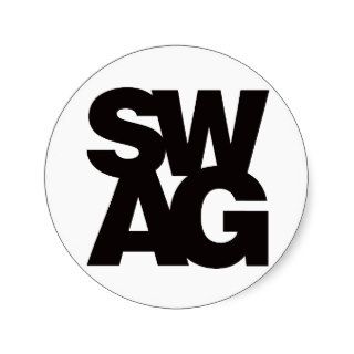 Swag   Black Round Sticker