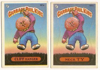 Topps GARBAGE PAIL KIDS Cards 5th SERIES 181 a & b Cliff Hanger Neck Ty 
