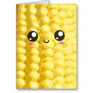 Cute Kawaii Corn on the Cob Cards