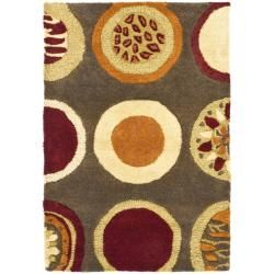 Handmade Soho Brown/Multicolor Contemporary New Zealand Wool Rug (2' x 3') Safavieh Accent Rugs