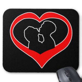 Kissing Heart dark Mouse Pads