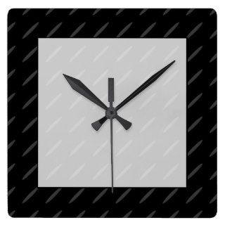 Black and Gray Background Design, Thin Ovals. Square Wall Clocks