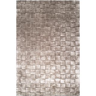 Hand crafted Solid Casual Idalou Basket Weave Patterned Zealand Wool Rug Accent Rugs