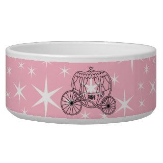 Princess Coach Design in Black and Pink. Pet Water Bowl