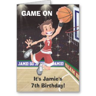 Dunk Kid Basketball Birthday Cards