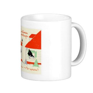 Merry Christmas Retro Scottie Dog Coffee Mug