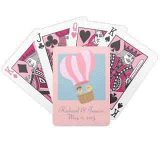 Cute couple in hot air balloon deck of cards