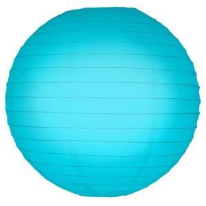 Lumabase 10 in. Round Turquoise Paper Lanterns (5 Count) 78505