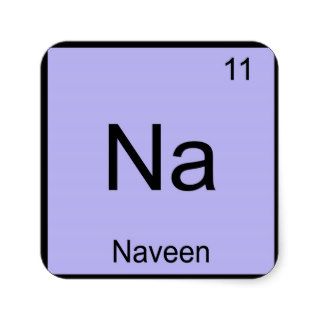 Naveen Name Chemistry Element Periodic Table Sticker