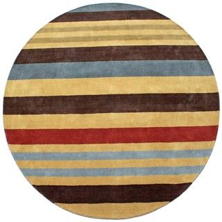 Hand tufted Cosmo Striped Wool Rug (8' Round) St Croix Trading Round/Oval/Square