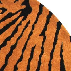 Handmade Tiger Brown/Black New Zealand Wool Runner Rug (2'6" x 12') Safavieh Runner Rugs