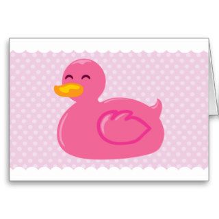 Pink Rubber Ducky Thank You Cards