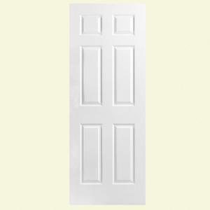 Masonite Textured 6 Panel Hollow Core Primed Composite Interior Door Slab 438776