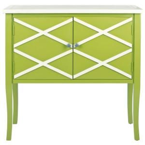 Safavieh Winona Wood Sideboard in Lime Green/White AMH6600C