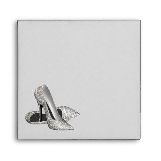 Silver High Heels Shoes Any Color Envelope
