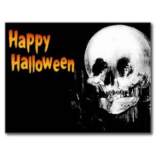 Happy Halloween Skull Optical Illusion Post Cards