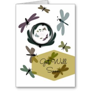 Get Well Soon Dragonflies Greeting Cards