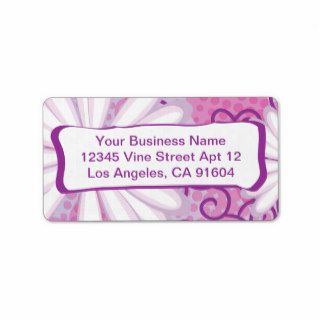 Purple Floral Dotted Tribal Daisy Tattoo Pattern Personalized Address Label
