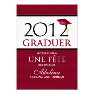 French Language 2012 Custom Graduation Invitation
