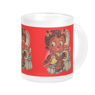 VALENTINE MUGS   FROSTED GLASS AFRO AMERICAN GIFTS