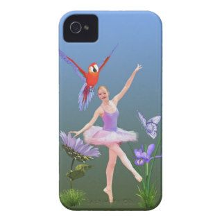 Ballet Fantasy, Flowers, Parrot, Butterfly iPhone 4 Cover