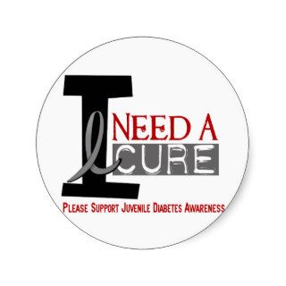I NEED A CURE 1 JUVENILE DIABETES T Shirts Stickers