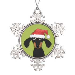 Funny Dachshund Santa   Wiener Dog Christmas Ornaments