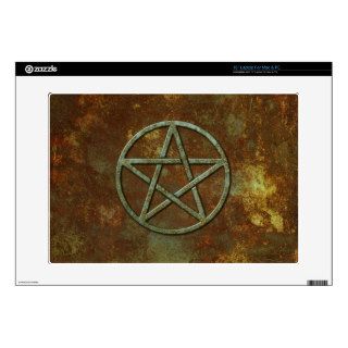 Pentacle Grunge Rust Decal For 15" Laptop